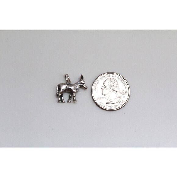 Sterling Silver Donkey Charm, Sterling Silver Oxidized Donkey Charm - Picture 4 of 4